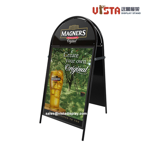 A-frame metal chalkboard poster board display stand