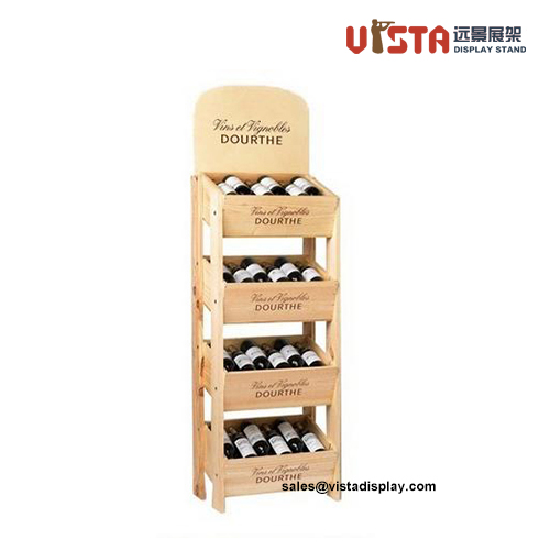 4 Tier Wooden Wine Display Stands